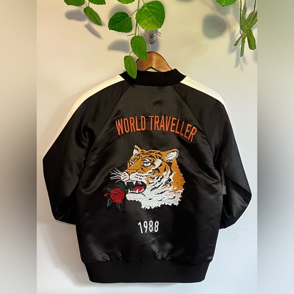 SOLD - WORLD TRAVELLER BOMBER JACKET - F21 - Picture 1 of 5